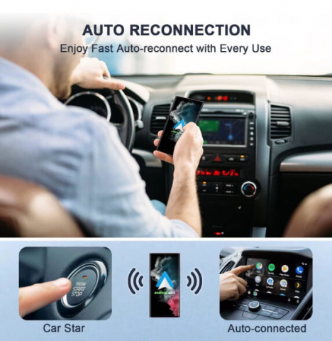 Adaptor Wireless Android Auto VALVIRTALEX® – Conectivitate Rapidă, Plug & Play, Compatibil Android 11+ [1]