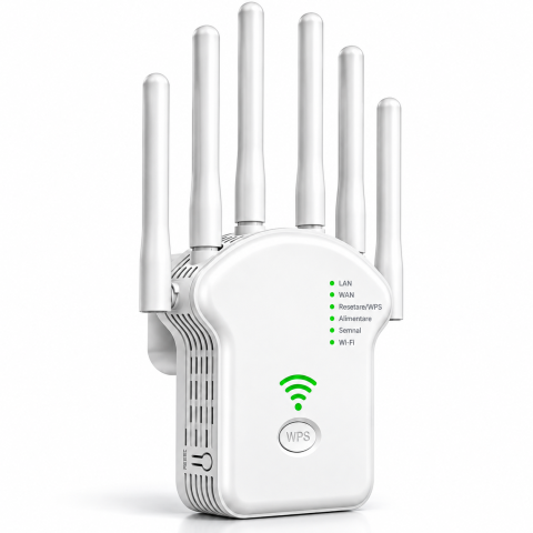 Amplificatoare WiFi - Amplificator WiFi 1200Mbps Dual Band cu 6 Antene – Ravix.ro