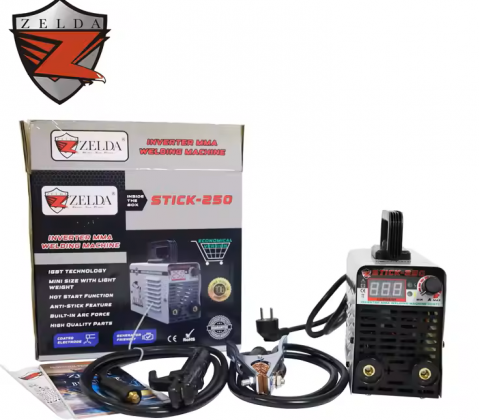 Aparat de SuduAparat Sudură Invertor ZELDA STICK-250 (30–250A) cu Afișaj Digital – Portabil, IGBTră Invertor Zelda 20-140A Portabil cu Afișaj Digital și Funcții Avansate [1]