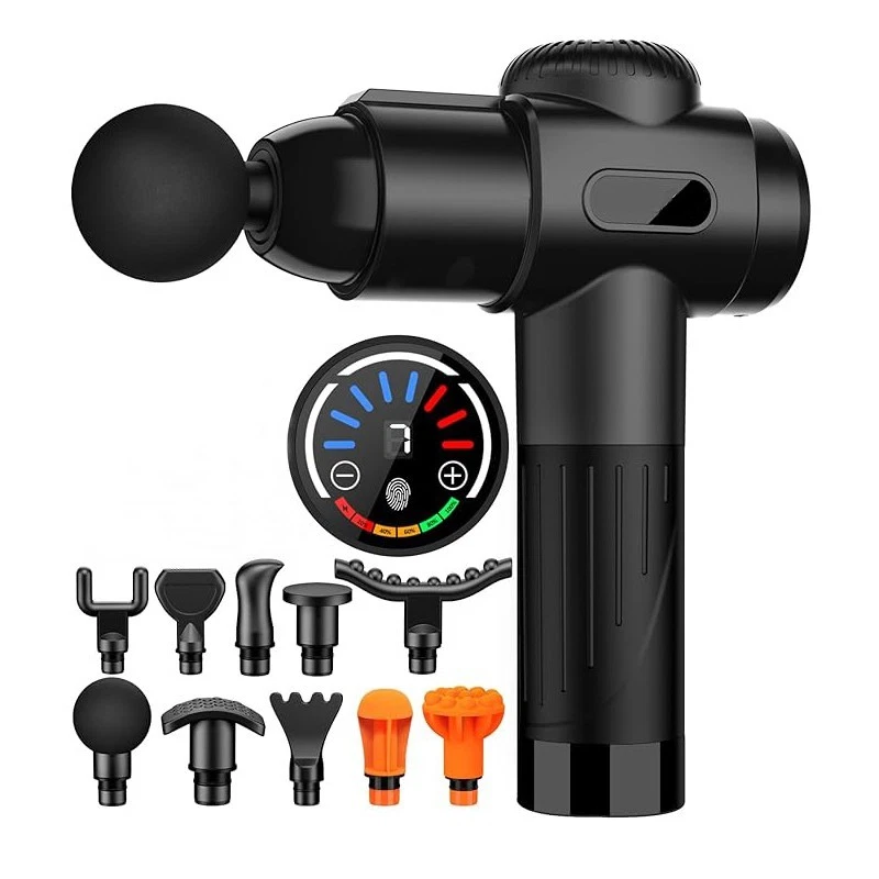 Aparate de Masaj - Aparat Masaj Muscular Tip Pistol cu 10 Capete si 7 Trepte Viteza