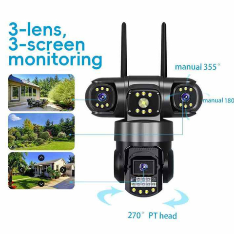 Cameră 4G cu SIM 6K, 3 lentile, 720°, IP66 – ValVirtalex [1]