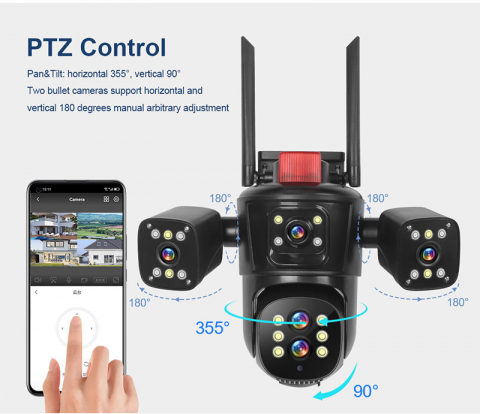 Cameră Supraveghere 10K ValVirtalex – 5 Lentile, Zoom 10X, Viziune Nocturnă Color, PTZ [2]