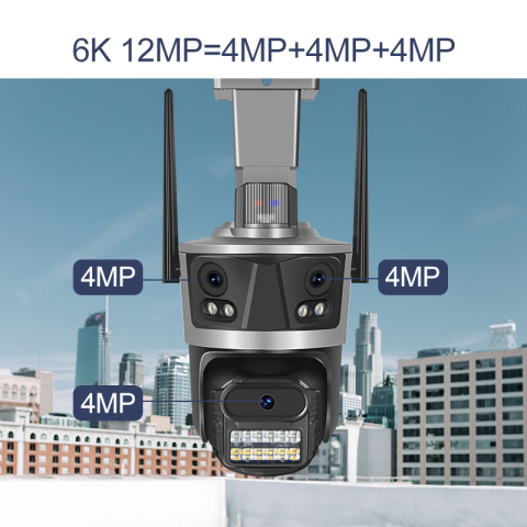 Cameră Supraveghere WiFi VALVIRTALEX ICC-3LENS-BJQ 3MP [4]