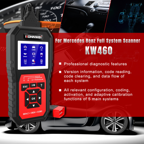 Tester Auto KONNWEI KW460 – Diagnoză Profesională Mercedes-Benz și OBD2 | VALVIRTALEX® [5]