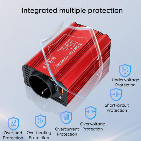 Invertor Auto ValVirtalex 300W 12V-220V cu USB-C PD65W și Priză AC [3]