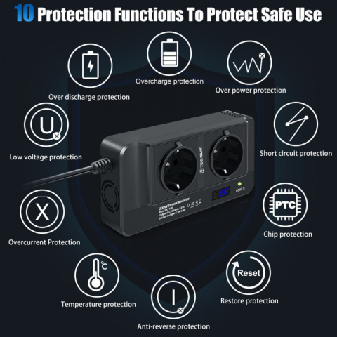 Invertor Auto ValVirtalex 200W-400W cu USB-C și Afișaj Digital [2]