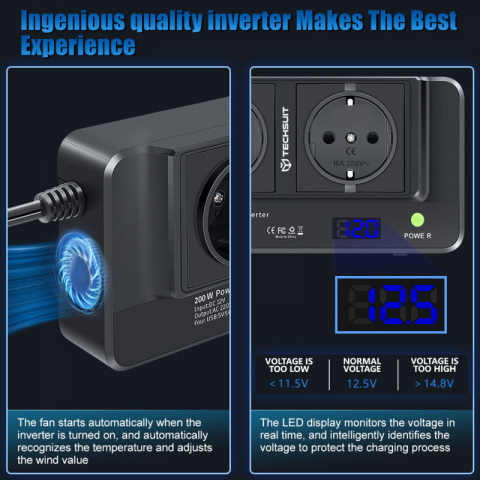 Invertor Auto ValVirtalex 200W-400W cu USB-C și Afișaj Digital [1]