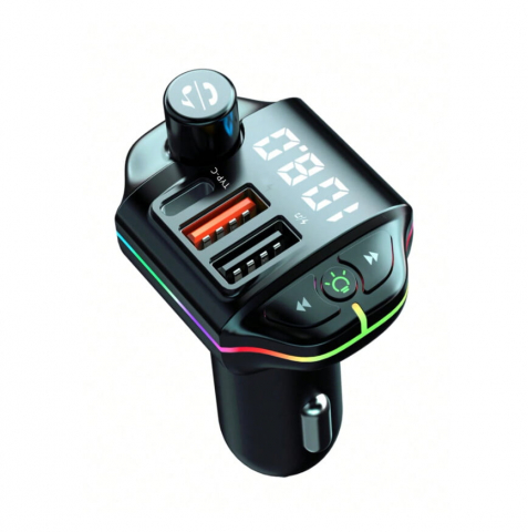 Alte electronice - Modulator FM Auto VALVIRTALEX® Bluetooth 5.0, USB-C, QC 3.0, RGB, MP3