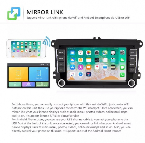 Navigație Android 9 inch Valvirtalex 1GB 16GB – Compatibilă cu VW Passat B6, Golf 5, Skoda, Seat – Sistem Multimedia Auto [4]