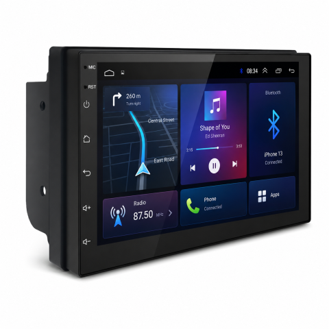 Black Friday 2025 - Navigație auto 2DIN Android 13 cu ecran IPS 7 inch, CarPlay wireless, Android Auto wireless, GPS, 4GB RAM și 64GB