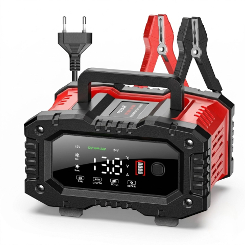 Redresoare Auto - Redresor auto inteligent FOXSUR FPT-200 12V/20A 24V/10A cu functie Repair si display LCD