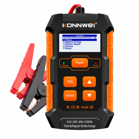 Redresoare Auto - Redresor auto Konnwei KW520 12V 24V cu tester și funcție Repair LCD