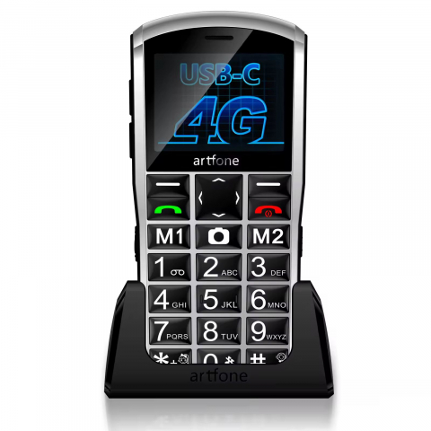 Telefoane mobile Seniori - Telefon Mobil Artfone A400 – Taste Mari, Dual SIM, Baterie 1800mAh, Lanternă