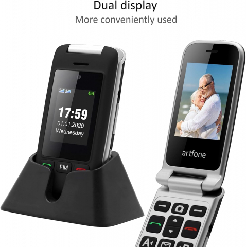Telefon Mobil Artfone C10 – Clapetă, SOS, Taste Mari, Negru [4]