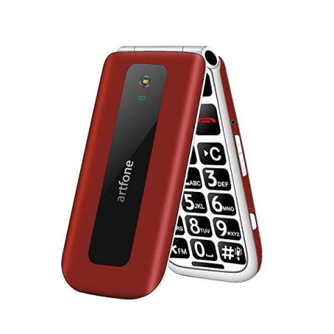 Telefon Mobil Artfone F20 Roșu pentru Seniori cu Taste Mari și Buton SOS [2]