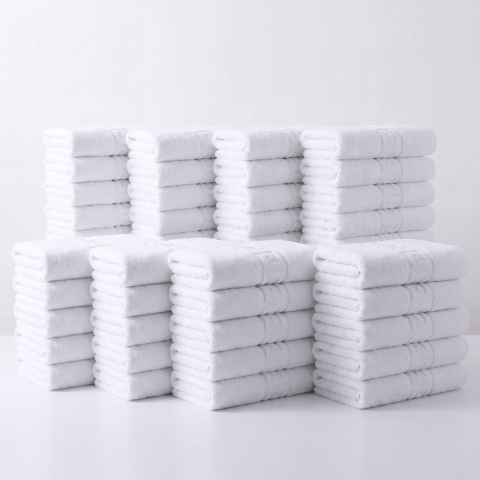 PROSOAPE HOTELIERE - Set 50 Prosoape Hoteliere Standard 500 GSM, Bordură Grecească, 100% Bumbac, Alb