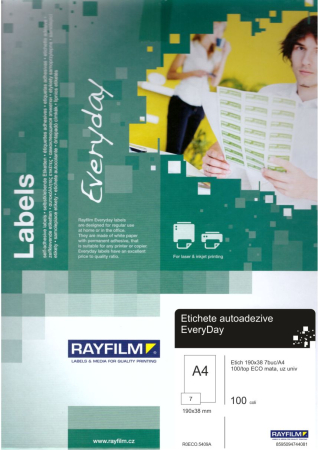 Everyday (hartie uzuala) - Etich 190x38 7buc/A4 100/top ECO mata, uz univ Rayfilm