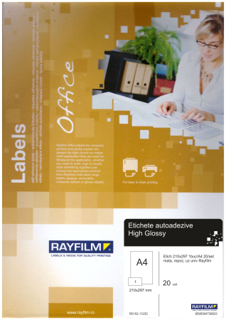 Office (hartie premium) - Etich 210x297 1buc/A4 20/set mata, repoz, uz univ Rayfilm
