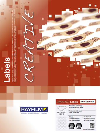 ETICHETE - Etich pentru gatul sticlei fotomat 24/A4 uz univ 10/set Rayfilm-Creativ