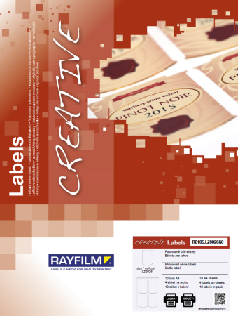 Creative (alte forme) - Etich pentru spatele sticlei foto mat 4/A4 laser 10/set Rayfilm-Creativ