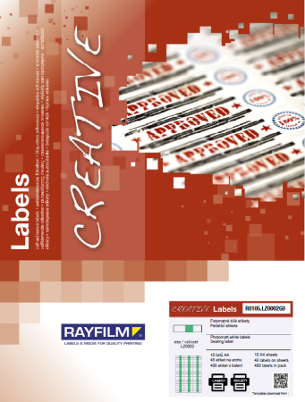 ETICHETE - Etich sigiliu polipropilena transparenta fara printare 45buc/At 10/set Rayfilm-Creativ