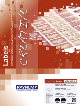 ETICHETE - Etich timbru postal patrat fotomat 54buc/A4 uz univ 10/set Rayfilm-Creativ