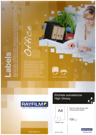 Office (hartie premium) - Etichete autoadezive 210x297 20/set High Glossy alb