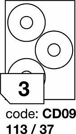 Everyday (hărt. uzuală) - Etich CD 113x37 mata 3buc/A4 100/top ECO uz univ Rayfilm