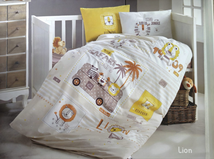 Lenjerie de pat pentru copii – model Lion  bumbac ranforce, 4 piese [1]
