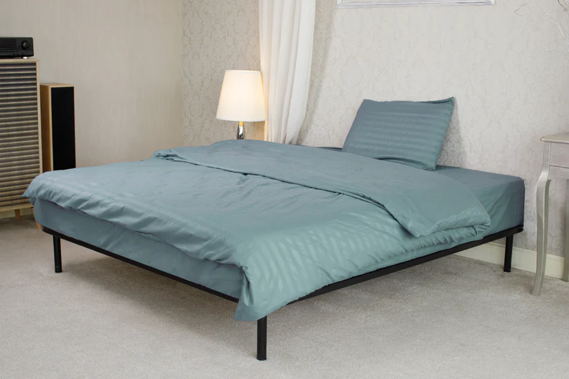 Lenjerie de pat damasc microsatinat 150x200cm (Albastru) [1]