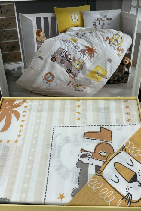 Lenjerie de pat pentru copii – model Lion  bumbac ranforce, 4 piese [2]