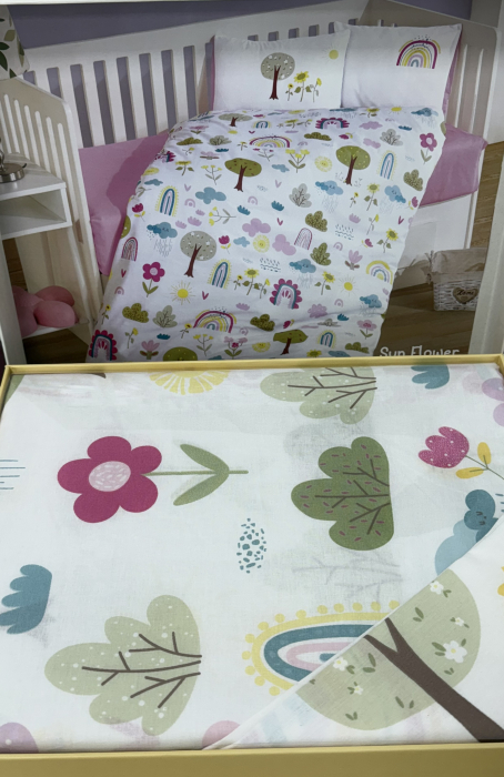 Lenjerie de pat pentru copii – model Sun Flower, bumbac ranforce, 4 piese [2]