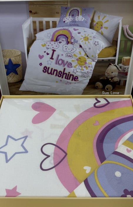 Lenjerie de pat pentru copii –model  Sun Love  bumbac ranforce, 4 piese [2]