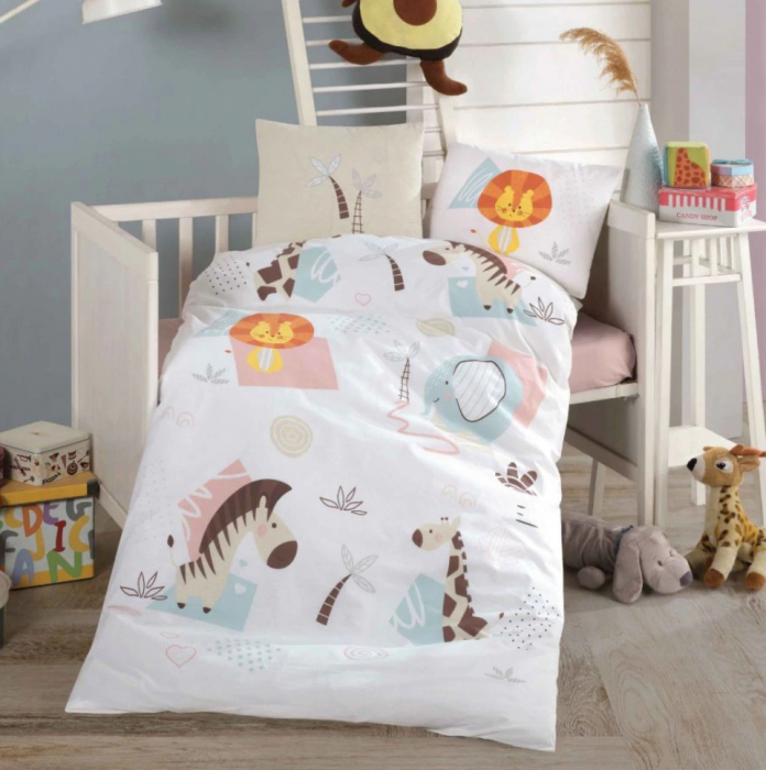 Lenjerie de pat pentru copii- model Swet Zoo bumbac ranforce, 4 piese [3]