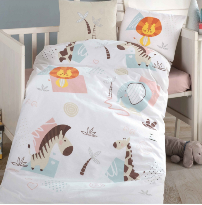 Lenjerie de pat pentru copii- model Swet Zoo bumbac ranforce, 4 piese [2]