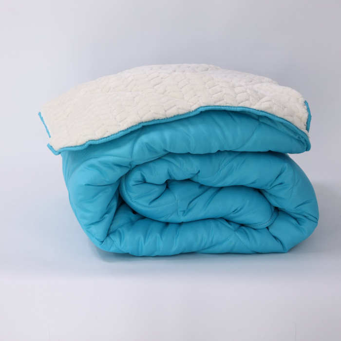 Pilota De Iarna Sherpa Turcoaz Cu Blanita – Moale Si Confort Absolut 200X210 Cm [1]