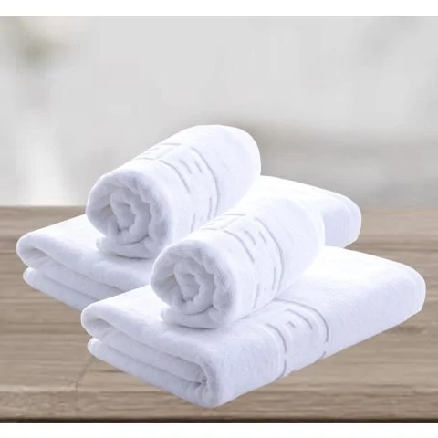 Set 4 Prosoape Horeca 70x140 Cm Si 50x90 Cm Bumbac 100% Greek Border 550 gsm, Alb [1]