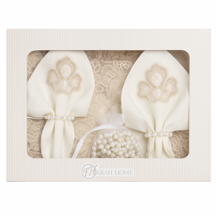 Set De Masă Lux 26 Piese – Dantelă Brodată, Șervețele cu Brățări,160X220 Cm [2]