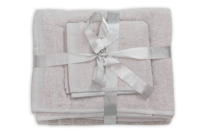 Set Prosoape Bumbac , 600 Gsm, De Fata 50x90 Cm + De Corp 70x140 + De Maini 30x50 Cm, Gri [2]