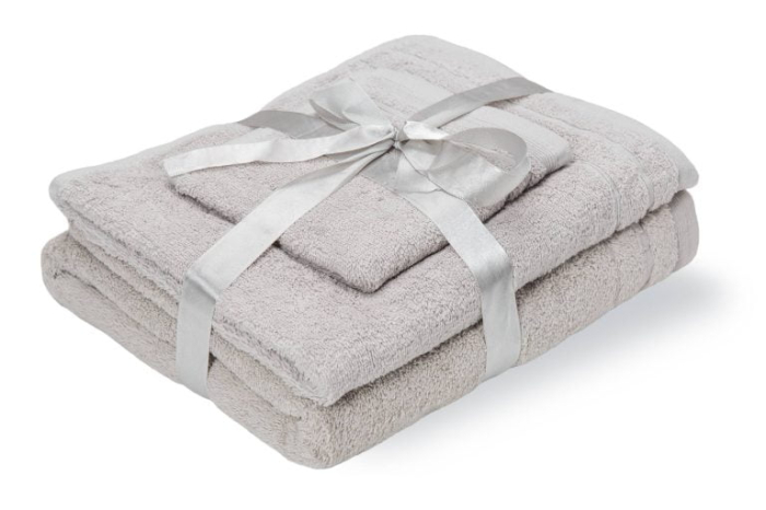 Set Prosoape Bumbac , 600 Gsm, De Fata 50x90 Cm + De Corp 70x140 + De Maini 30x50 Cm, Gri [1]