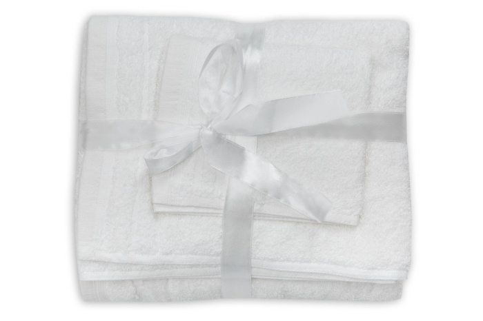 Set prosoape bumbac , 600gsm, de fata 50x90 cm + de corp 70x140 + de maini 30x50 cm, alb optic [3]