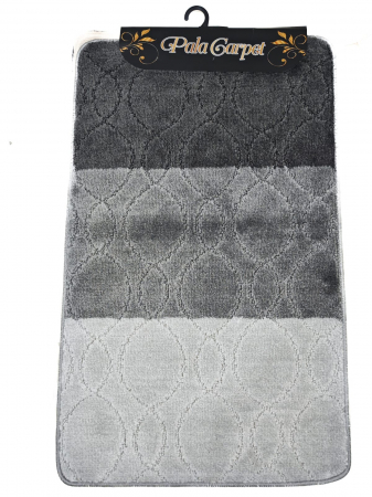 Covorase De Baie - Set covorașe de baie 3 piese antiderapante - Gri 60x100 cm