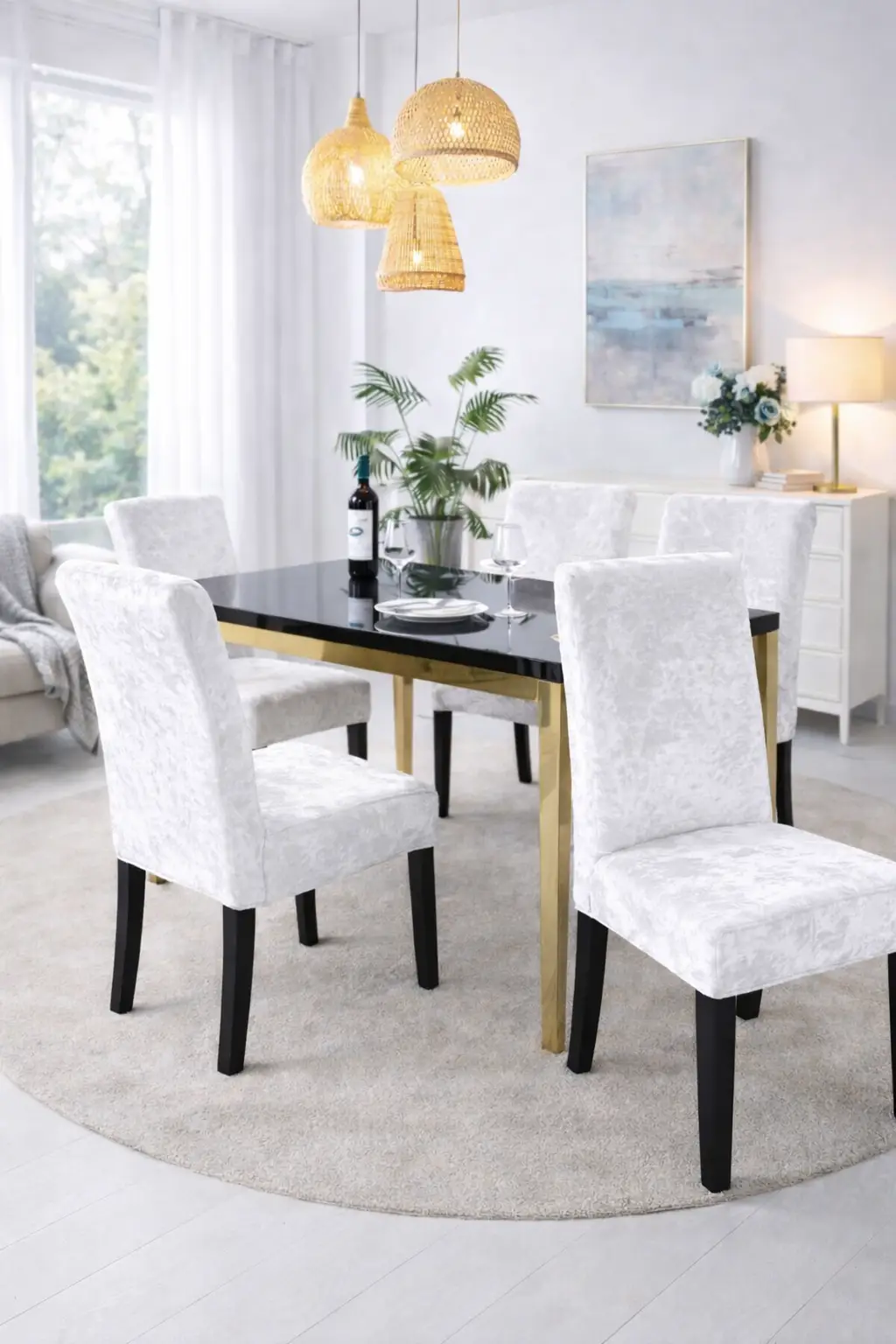 Huse Canapele & Scaune - Set 6 Huse Pentru Scaun Culoare Gri Deschis– Elastice, Elegante, Durabile