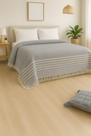 Oferta Speciala - Cuvertura Pique 200x230 Gri/Alb