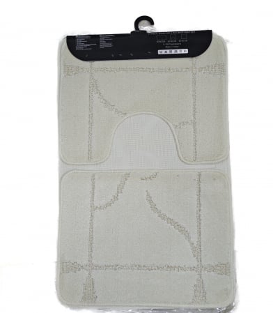 Set covorase baie 3 piese antiderapante Model Abstract , Crem 50x80cm [1]