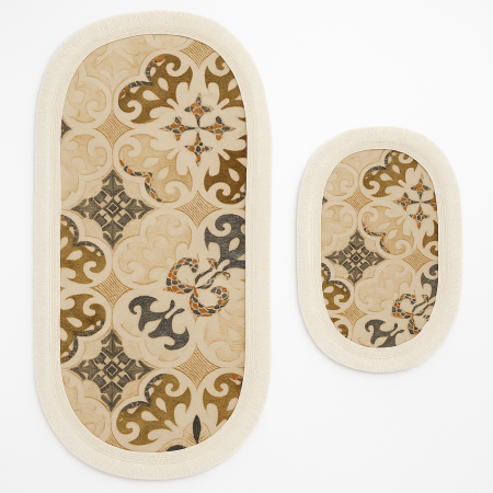 Set Covorașe de Baie 2 Piese – Model Clasic Elegant, Franjuri Albe [1]