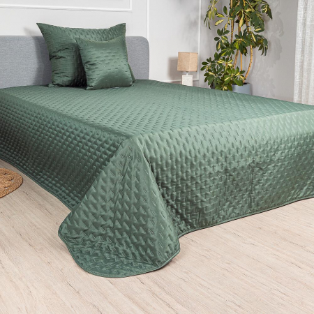 Cuverturi - Cuvertura Din Bumbac Matlasat Premium -Culoare Verde ,Pat Dublu 220x240 cm