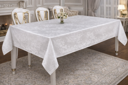 Fete De Masa - Fata de masă albă impermeabila eleganta – 160x220 cm