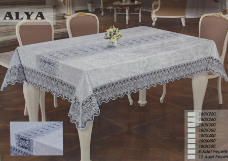 Fete De Masa - Față De Masă Din Bumbac Cu Dantelă De Lux – 160x220 cm, In Cutie Premium