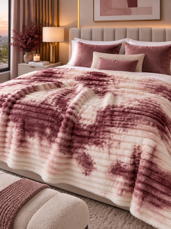 Paturi - Patura Cocolino Bordo/Alb 200x230 cm – Moale, Calduroasa și Antialergica